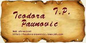 Teodora Paunović vizit kartica